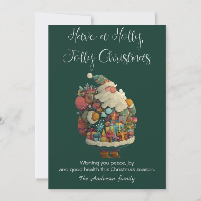 Flat Holiday Card featuring Santa (Front)