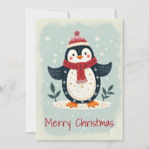 Flat Holiday Card in Scandinavian Folk Art Style