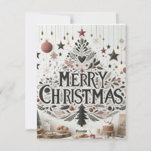 Flat Holiday Card, Meowy Christmas Card