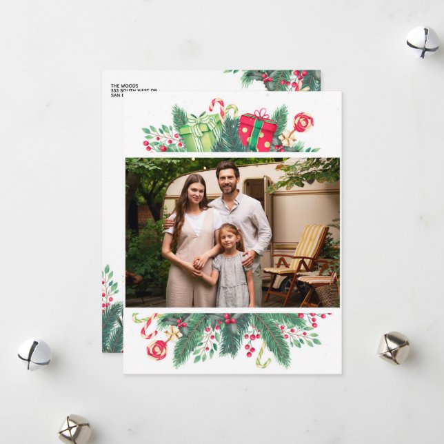 Flat Holiday Card, Size: 4.25" x 5.5", Paper: Matt Card (Front/Back In Situ)