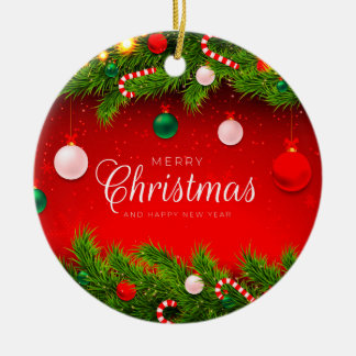 Flat Holiday Card, Size: 4.25" x 5.5", Paper: Matt Ceramic Ornament