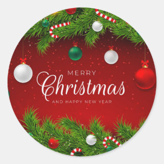 Flat Holiday Card, Size: 4.25" x 5.5", Paper: Matt Classic Round Sticker