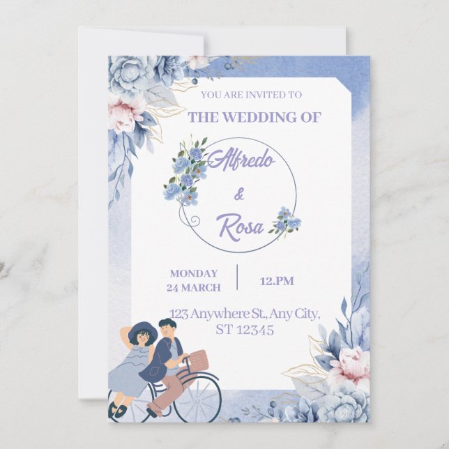 Flat Holiday Card wedding  (Front)