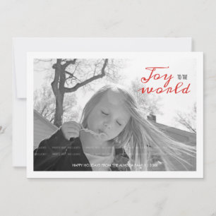 Flat Holiday Photo Christmas Kids Joy to the World Card