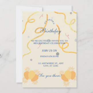 flat invitation Size: 5" x 7"