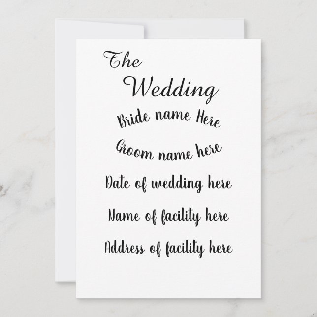 Flat Invitation, Size: 5" x 7", Paper: Matte, Stan Invitation (Front)