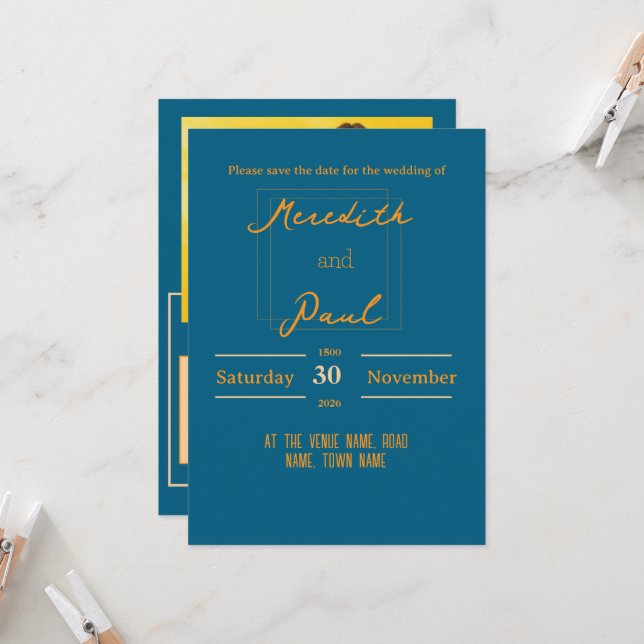 Flat Invitation, Size: 5" x 7", Paper: Signature M Invitation (Front/Back In Situ)