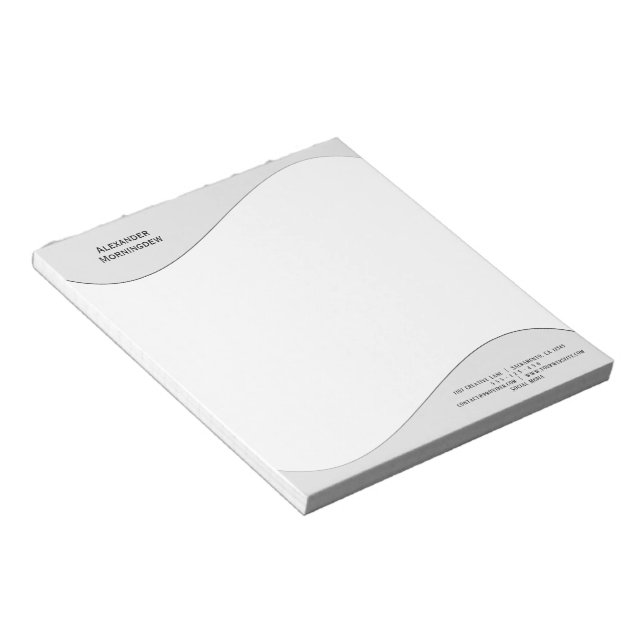 Flat Label Border - Wave grey gradient 1 Notepad (Angled)