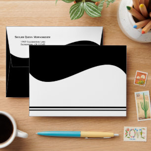Flat Label Border - Wave white 1 Envelope