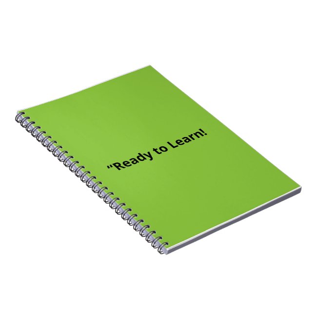 Flat Lime Green Background – School Texture Notebook (Right Side)