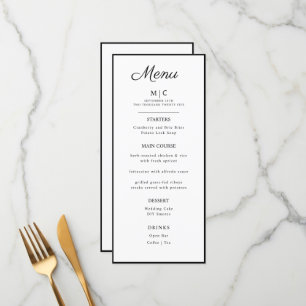 Flat Menu wedding Minimalist modern.