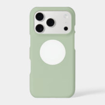 Flat Minimalist Moon Phase Phone Case - Muted Sage