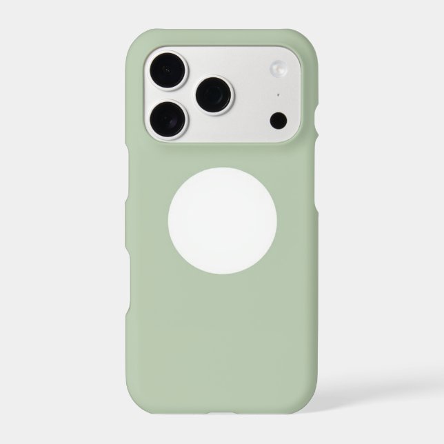 Flat Minimalist Moon Phase Phone Case - Muted Sage (Back)