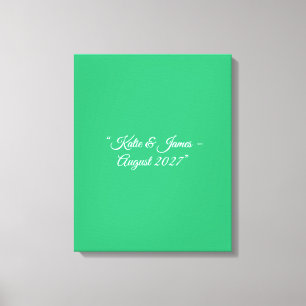 Flat Mint Green Background – Wedding Design Canvas Print