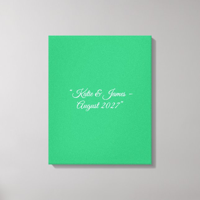 Flat Mint Green Background – Wedding Design Canvas Print (Front)