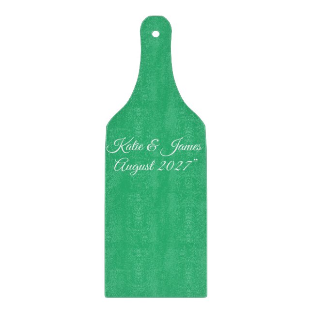 Flat Mint Green Background – Wedding Design Cutting Board (Front)