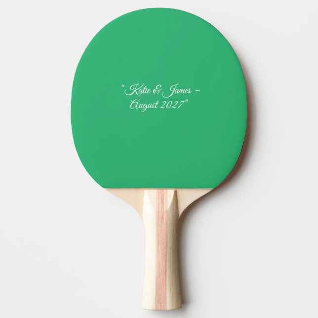 Flat Mint Green Background – Wedding Design Ping Pong Paddle (Front)
