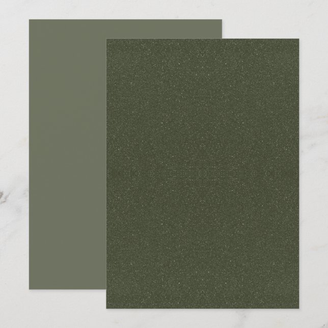 Flat Moss Green Glitter Advice Card – Customizable (Front/Back)