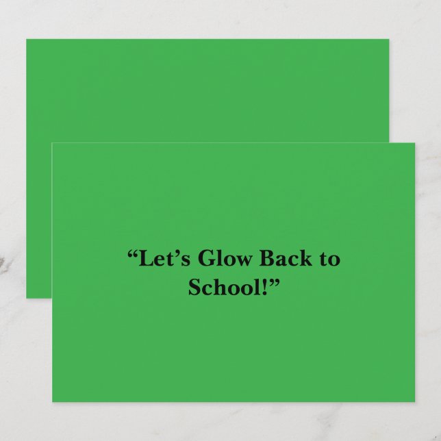 Flat Neon Green Background – School Texture Announcement (Front/Back)