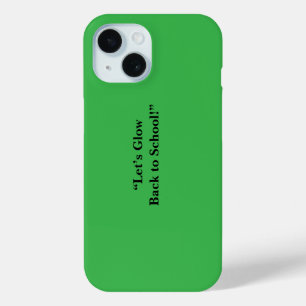 Flat Neon Green Background – School Texture iPhone 15 Case