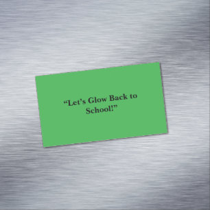 Flat Neon Green Background – School Texture Magnetic Business Card