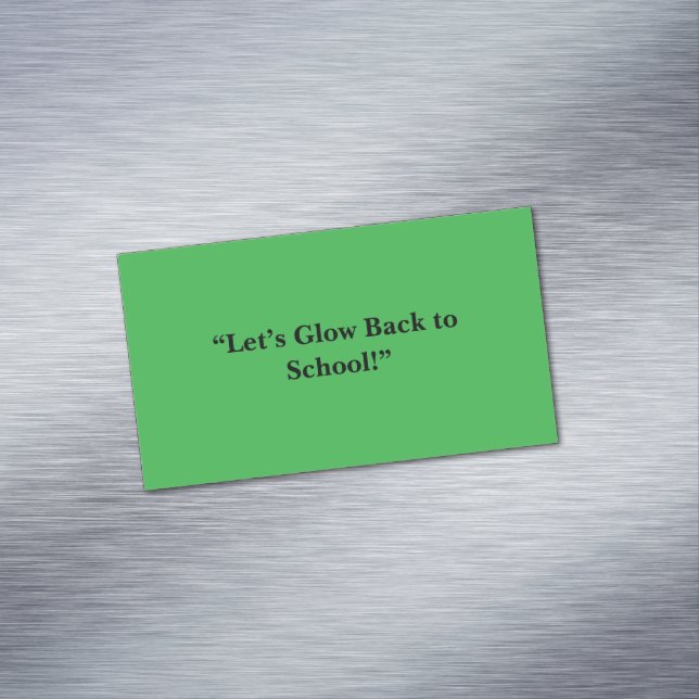 Flat Neon Green Background – School Texture Magnetic Business Card (In Situ)