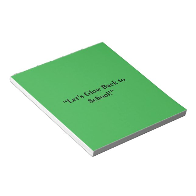 Flat Neon Green Background – School Texture Notepad (Angled)