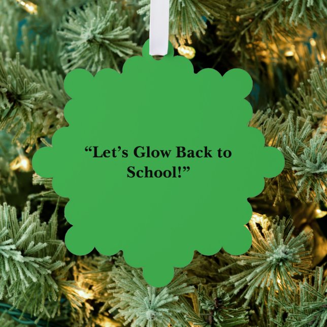 Flat Neon Green Background – School Texture Ornament Card (Insitu (Tree))