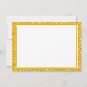 Flat Note Card-Glitter Border Card