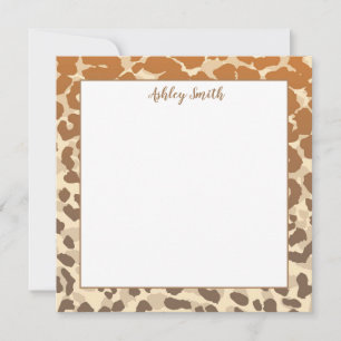 Flat Note Card-Leopard Print