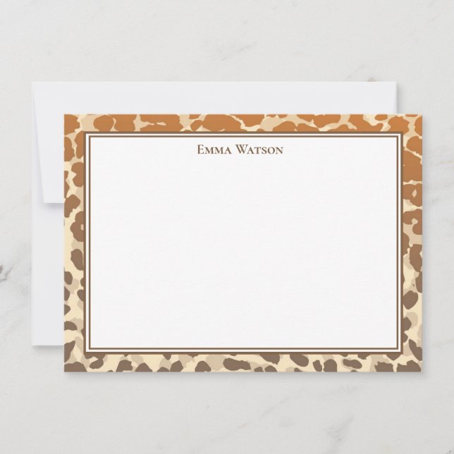Flat Note Card-Leopard Print Card (Front)