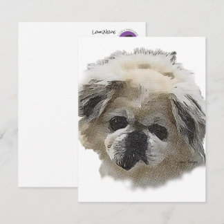 Flat Note Card Louis Newie the rescue Pekingese