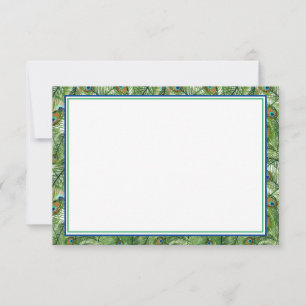 Flat Note Card-Peacock Feathers Card