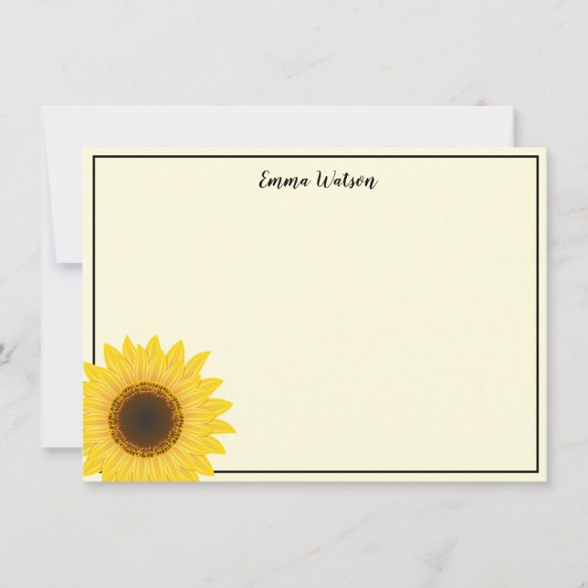 Flat Note Card-Sunflower Card (Front)