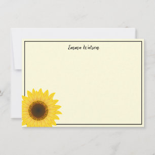 Flat Note Card-Sunflower Card
