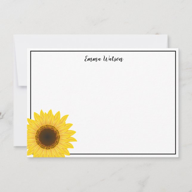 Flat Note Card-Sunflower Card (Front)