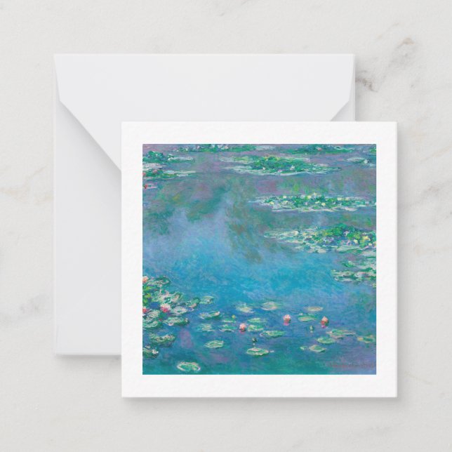 FLAT NOTE CARD : "WATERLILIES" BY MONET (Front)