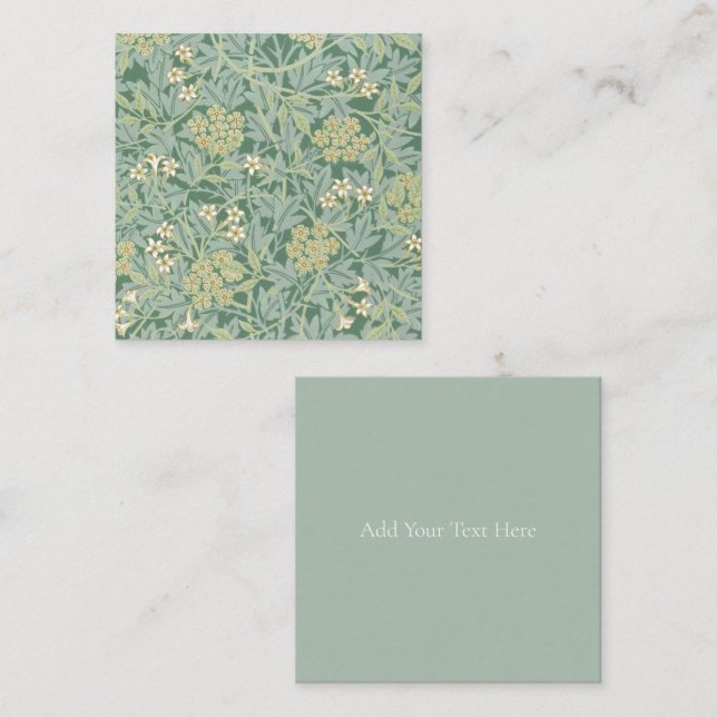 FLAT NOTE CARD : WILLIAM MORRIS : JASMINE  (Front/Back)