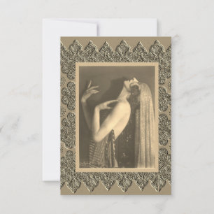 Flat Note card with Vintage Dancer