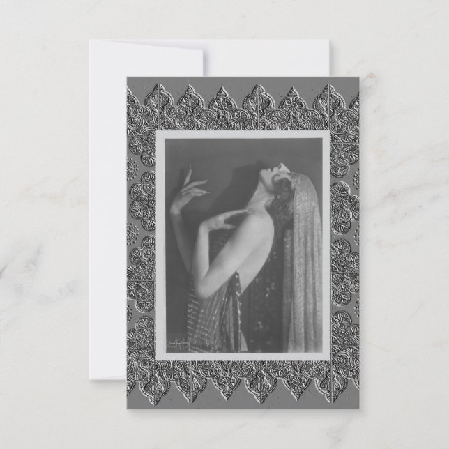  Flat Note card with Vintage Dancer (Front)