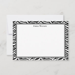 Flat Note Card-Zebra Print Card
