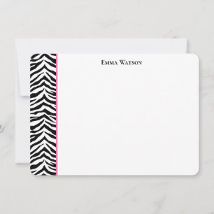Flat Note Card-Zebra Print Card