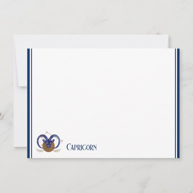 Flat Note Card-Zodiac Capricorn Card (Front)