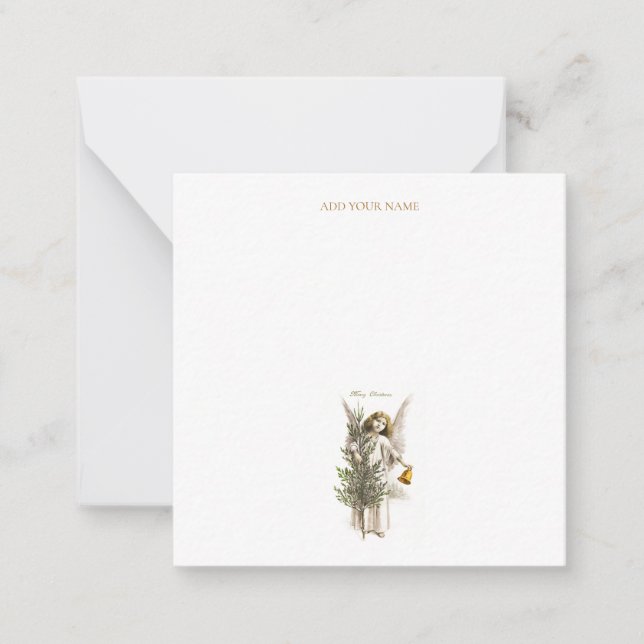 FLAT NOTECARD : VINTAGE CHRISTMAS ANGEL (Front)