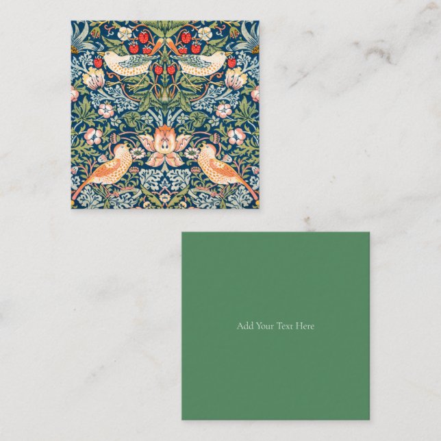 FLAT NOTECARD : WILLIAM MORRIS STRAWBERRY THIEVES (Front/Back)