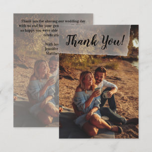 Flat Panel Wedding Photo Thank You Card