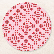 Flat Red Hearts Graphic Pattern Pink Birthday