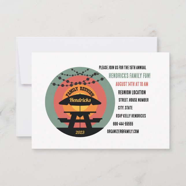 Flat Reunion Save The Date Card (Front)