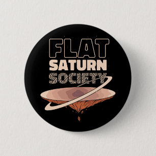 Flat Saturn Society - Science Design 2 Inch Round Button