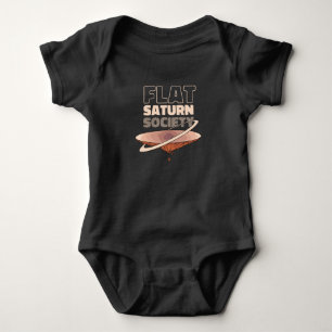 Flat Saturn Society Science Design Baby Bodysuit